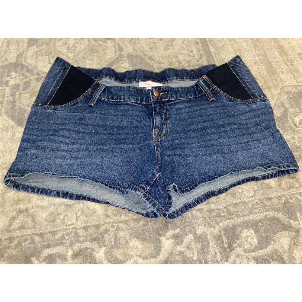 Isabel Maternity by‎ Ingrid & Isabel Sz 14 Side Panel Midi Maternity Jean Shorts